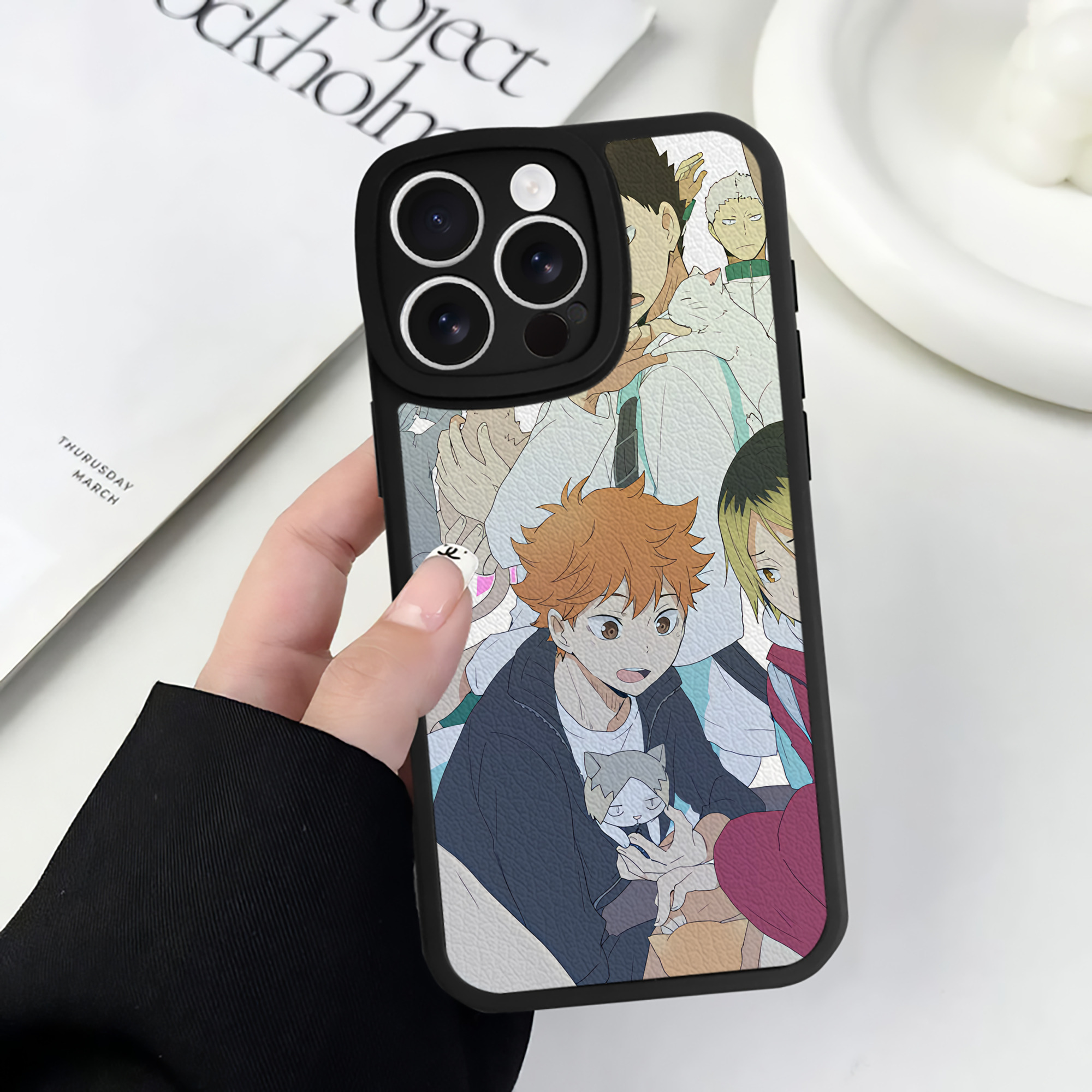 （画像用） ハイキュー!! Haikyu!! 【iPhone 16シリーズ対応】シリコンスマホケース（レザー調） 材質：シリコン